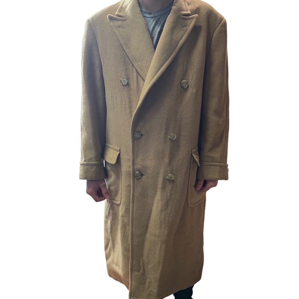 Polo University Club Ralph Lauren Camel Hair Double Breasted Overcoat‎ Men 44R